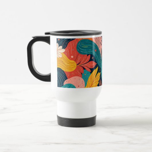 Whimsical Floral Flow Mug トラベルマグ (左)