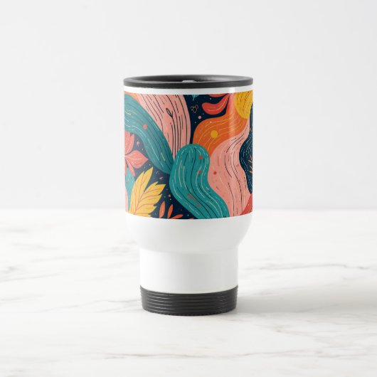 Whimsical Floral Flow Mug トラベルマグ (中央)