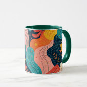 Whimsical Floral Flow Mug マグカップ (正面右)