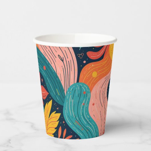 Whimsical Floral Flow Paper cup 紙コップ (左)