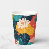 Whimsical Floral Flow Paper cup 紙コップ (右)