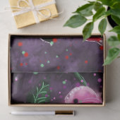 Whimsical Floral Flower Purple Black Decoupage 薄葉紙 (ギフト)