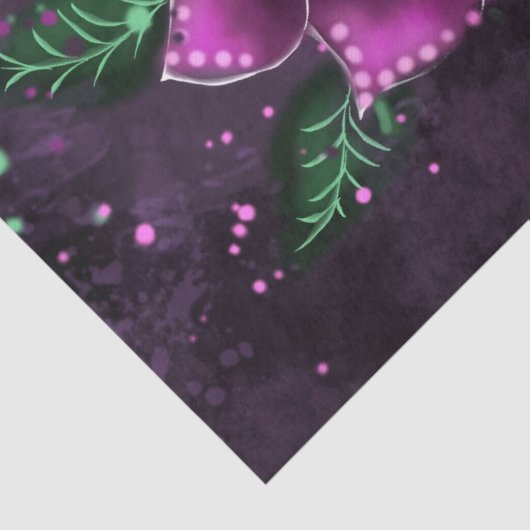 Whimsical Floral Flower Purple Black Decoupage 薄葉紙 (詳細)