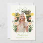 Whimsical Floral Frame Graduation Invitation 招待状 (正面)