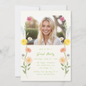 Whimsical Floral Frame Graduation Invitation 招待状 (裏面)