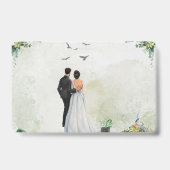 Whimsical Floral Garden Wedding Invitation – Elega バッジ (裏面)