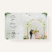 Whimsical Floral Garden Wedding Invitation – Elega