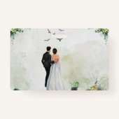 Whimsical Floral Garden Wedding Invitation – Elega バッジ (裏面)