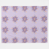 Whimsical Floral Grid フリースブランケット (正面(横))