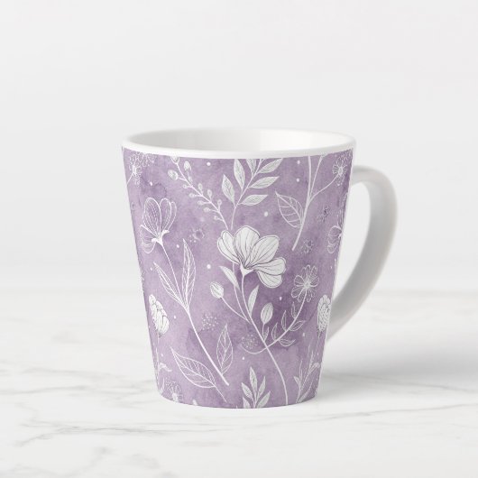 Whimsical Floral Latte Mug カフェラテマグ (右アングル)