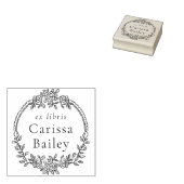 Whimsical Floral Ornate Frame Ex Libris Book ラバースタンプ (押印)
