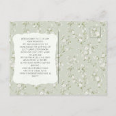 Whimsical Floral Photo Baby Birth 案内ポストカード (裏面)