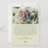 Whimsical Floral Pink Green Modern Christmas Photo シーズンカード (裏面)