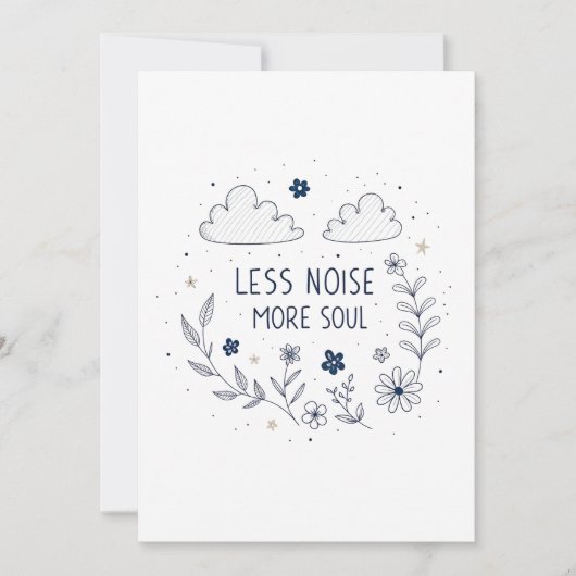 Whimsical Floral Soul Quote Line Art シーズンカード (正面)