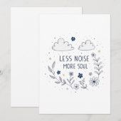 Whimsical Floral Soul Quote Line Art シーズンカード (正面/裏面)