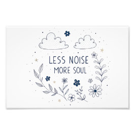 Whimsical Floral Soul Quote Line Art フォトプリント