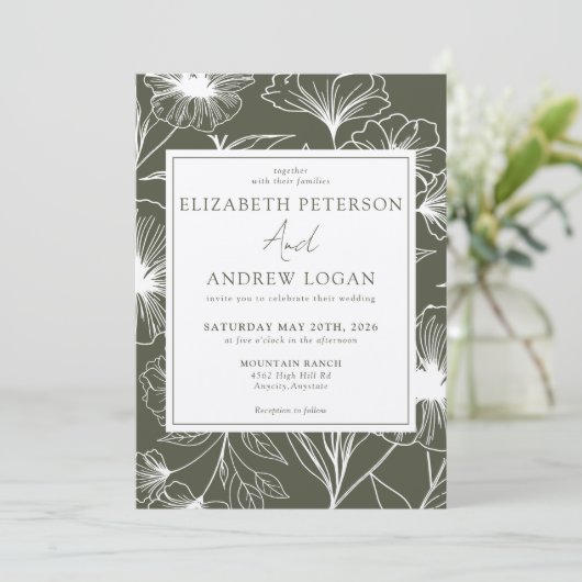 Whimsical Floral Wedding 招待状 (スタンド正面)