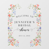 Whimsical Floral Wreath Bridal Shower Welcome ウィンドウサイン (シート)