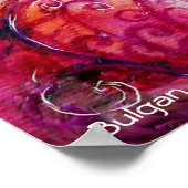WHIMSICAL FLOURISHES,PINK PURPLE SWIRLS WITH HEART ポスター (角)