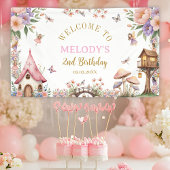 Whimsical Flower Fairy 2nd birthday Banner 横断幕