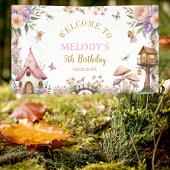 Whimsical Flower Fairy 5th birthday Banner 横断幕