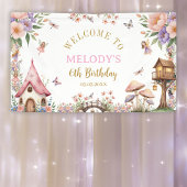 Whimsical Flower Fairy 6th birthday Banner 横断幕