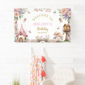Whimsical Flower Fairy birthday Banner 横断幕 (インサイチュ)