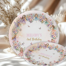 Whimsical flower fairy garden 2nd birthday  ペーパープレート