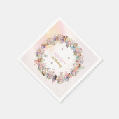 Whimsical flower fairy garden 3rd birthday スタンダードカクテルナプキン (角)