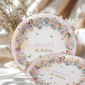 Whimsical flower fairy garden 4th birthday  ペーパープレート