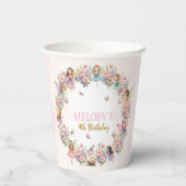 Whimsical flower fairy garden 4th birthday  紙コップ (裏面)