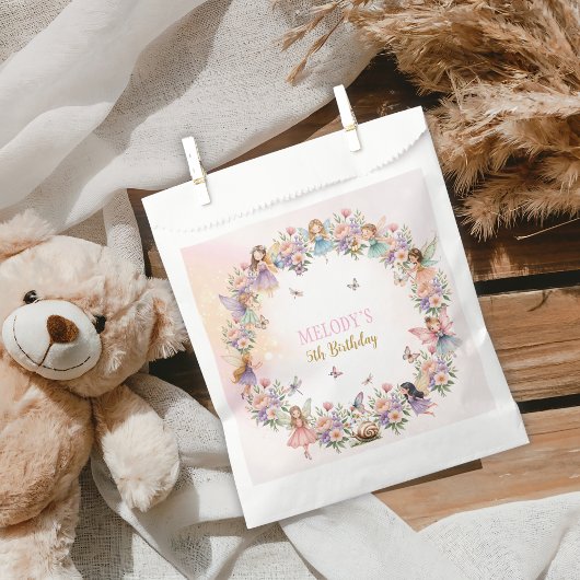 Whimsical flower fairy garden 5th birthday  フェイバーバッグ