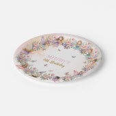 Whimsical flower fairy garden 6th birthday  ペーパープレート (アングル)