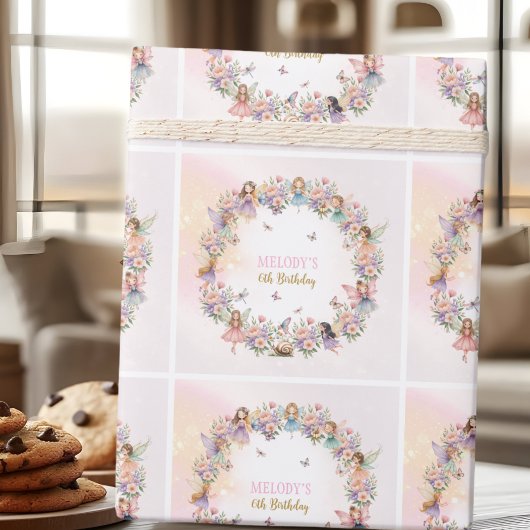 Whimsical flower fairy garden 6th birthday ラッピングペーパー