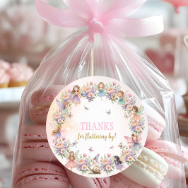 Whimsical flower fairy garden birthday  ラウンドシール