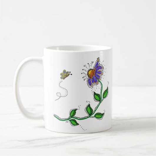 Whimsical Flower Mug コーヒーマグカップ (左)