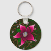 Whimsical Flower Personalized キーホルダー (裏面)