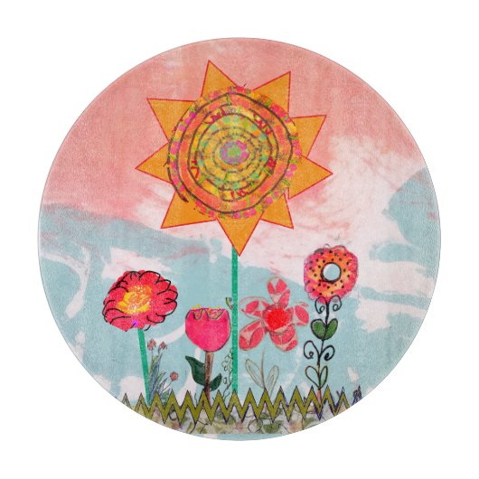 Whimsical Flowers  カッティングボード (正面)