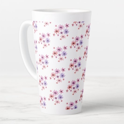 Whimsical Flowers カフェラテマグ (左アングル)