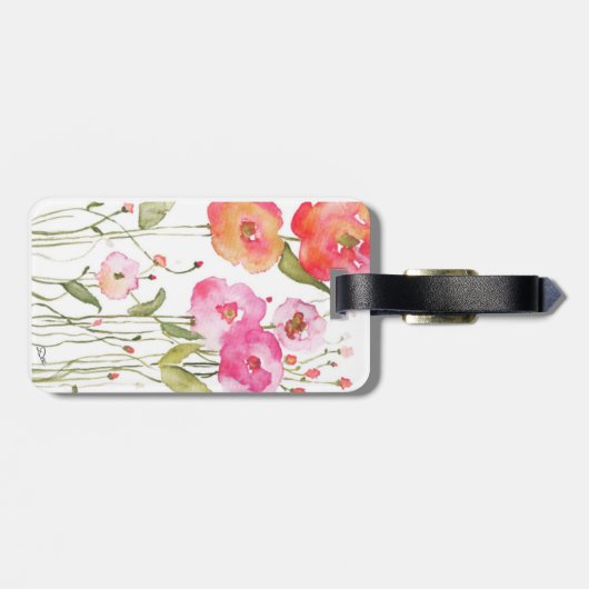 Whimsical Flowers Acrylic Luggage Tag ラゲッジタグ (裏面横)