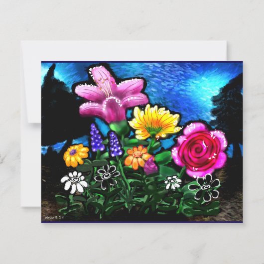 Whimsical Flowers Grape Hyacinth Scrapbook Paper (裏面)