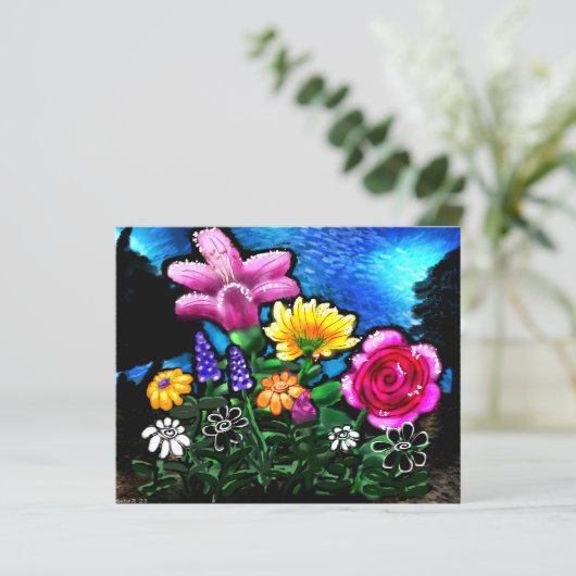 Whimsical Flowers Grape Hyacinth Scrapbook Paper (スタンド正面)