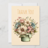 Whimsical Flowers in a Planter Pot サンキューカード (正面)