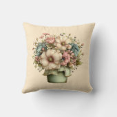 Whimsical Flowers in a Planter Pot Cute クッション (裏面)