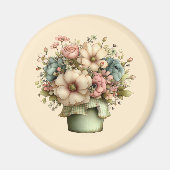 Whimsical Flowers in a Planter Pot Cute マグネット (正面)