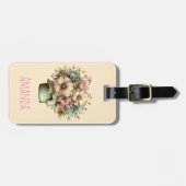 Whimsical Flowers in a Planter Pot Cute ラゲッジタグ (正面横)