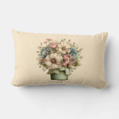 Whimsical Flowers in a Planter Pot Cute ランバークッション (裏面)