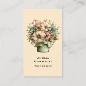 Whimsical Flowers in a Planter Pot Cute 名刺 (正面)