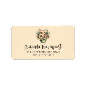 Whimsical Flowers in a Planter Pot Cute Address ラベル (正面)