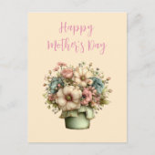 Whimsical Flowers in a Planter Pot Mother's Day シーズンポストカード (正面)